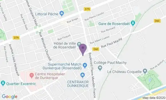 Localisation BNP Paribas Agence de Dunkerque Rosendaël