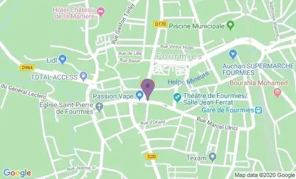 Localisation BNP Paribas Agence de Fourmies