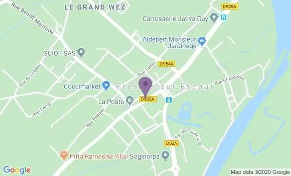 Localisation BNP Paribas Agence de Fresnes sur Escaut