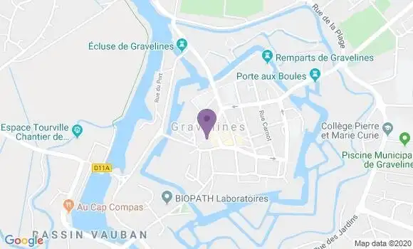 Localisation BNP Paribas Agence de Gravelines