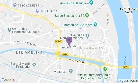 Localisation LCL Agence de Beaucaire