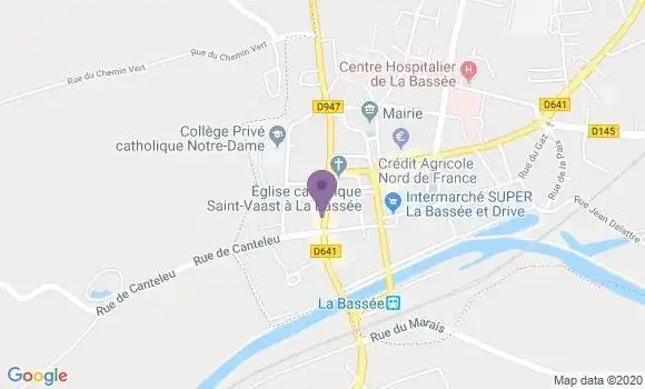 Localisation BNP Paribas Agence de La Bassée