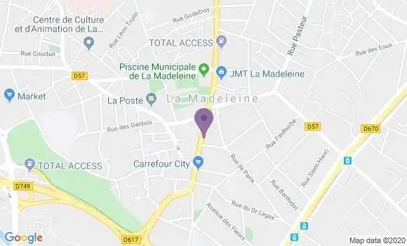Localisation BNP Paribas Agence de La Madeleine
