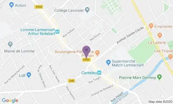 Localisation BNP Paribas Agence de Lambersart