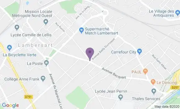 Localisation BNP Paribas Agence de Lambersart Becquart