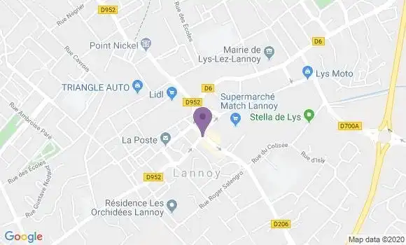 Localisation BNP Paribas Agence de Lannoy
