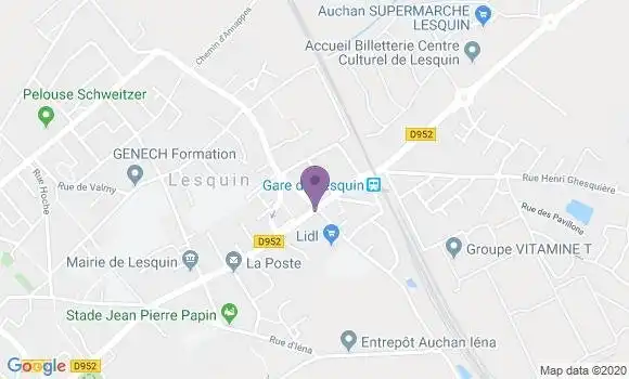 Localisation BNP Paribas Agence de Lesquin