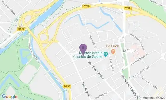 Localisation BNP Paribas Agence de Lille Vieux Lille