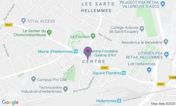 Localisation BNP Paribas Agence de Lille Hellemmes