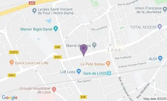 Localisation BNP Paribas Agence de Loos lès Lille