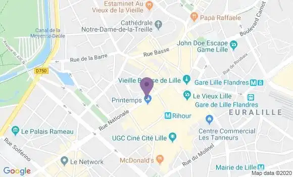 Localisation BNP Paribas Agence de Marcq en Baroeul Doumer