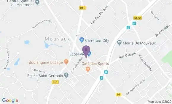 Localisation BNP Paribas Agence de Mouvaux