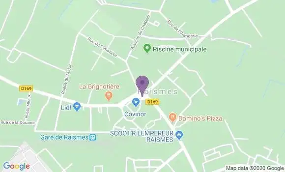 Localisation BNP Paribas Agence de Raismes