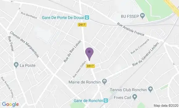 Localisation BNP Paribas Agence de Ronchin