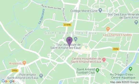 Localisation BNP Paribas Agence de Saint Amand les Eaux
