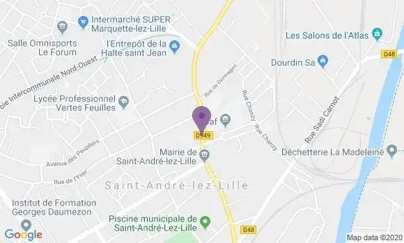 Localisation BNP Paribas Agence de Saint André