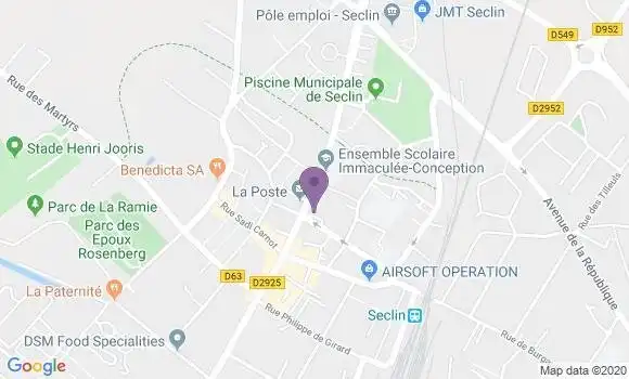 Localisation BNP Paribas Agence de Seclin