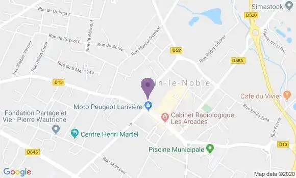 Localisation BNP Paribas Agence de Sin le Noble