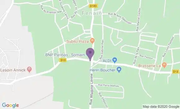 Localisation BNP Paribas Agence de Somain