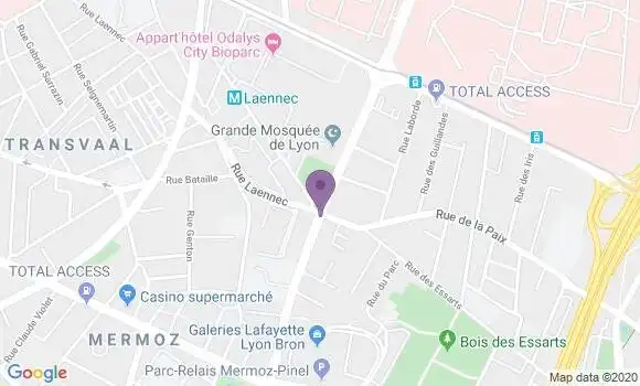 Localisation LCL Agence de Bron les Essarts
