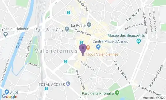 Localisation BNP Paribas Agence de Valenciennes Famars
