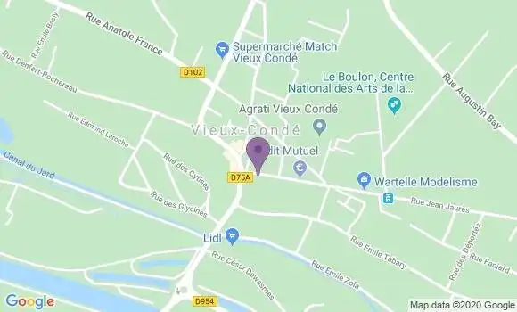 Localisation BNP Paribas Agence de Vieux Condé