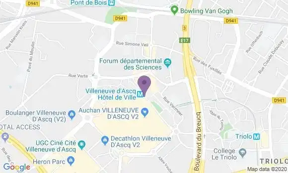 Localisation BNP Paribas Agence de Villeneuve d