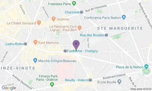 Localisation LCL Agence de Paris Faidherbe