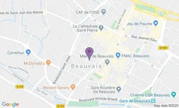 Localisation BNP Paribas Agence de Beauvais