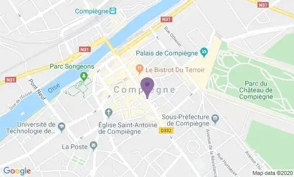 Localisation BNP Paribas Agence de Compiègne