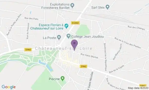 Localisation LCL Agence de Châteauneuf sur Loire