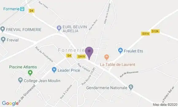 Localisation BNP Paribas Agence de Formerie