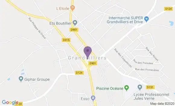 Localisation BNP Paribas Agence de Grandvilliers