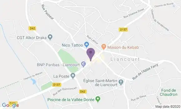 Localisation BNP Paribas Agence de Liancourt