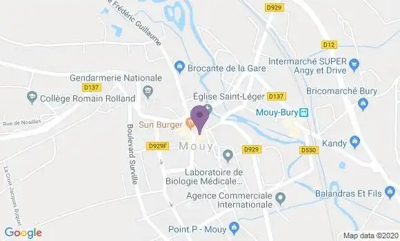 Localisation BNP Paribas Agence de Mouy