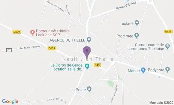 Localisation BNP Paribas Agence de Neuilly en Thelle