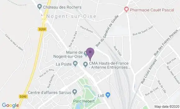 Localisation BNP Paribas Agence de Nogent sur Oise