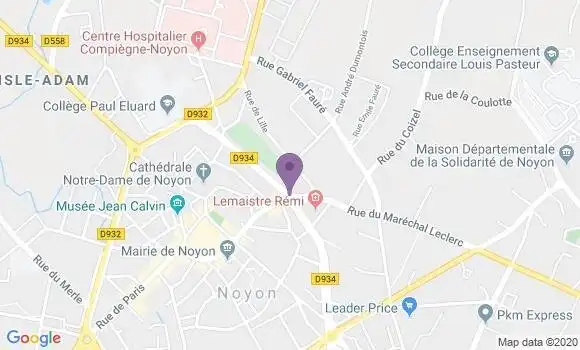 Localisation BNP Paribas Agence de Noyon