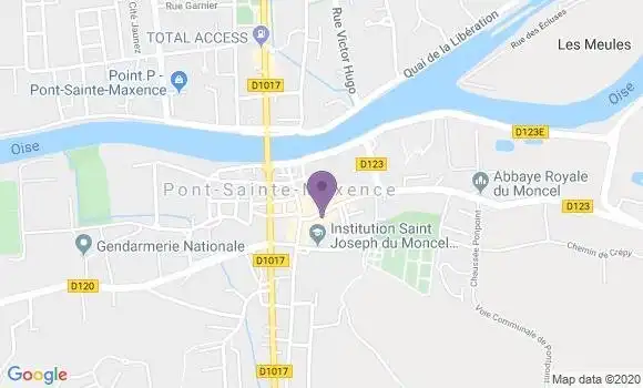 Localisation BNP Paribas Agence de Pont Sainte Maxence