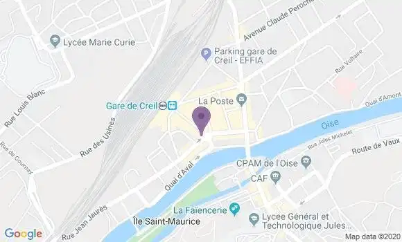 Localisation BNP Paribas Agence de Creil Vallée de l