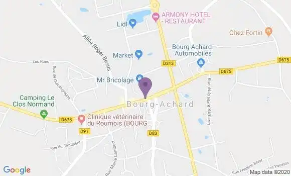 Localisation BNP Paribas Agence de Bourg Achard