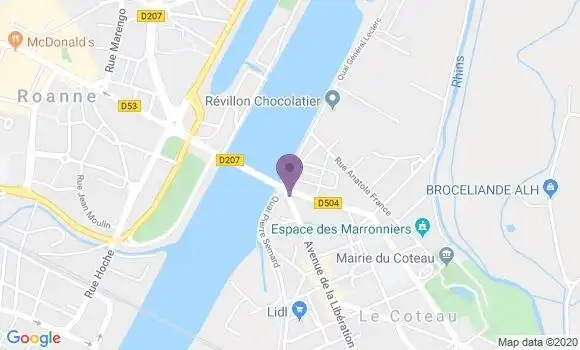 Localisation LCL Agence de Le Côteau
