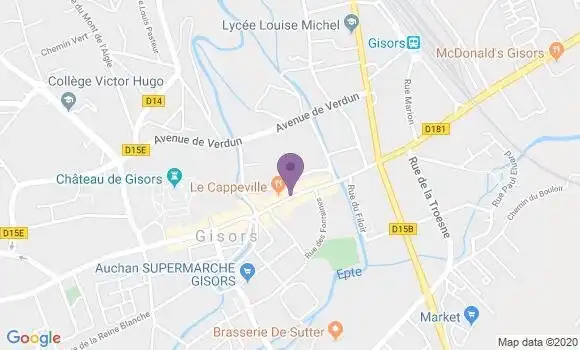Localisation BNP Paribas Agence de Gisors