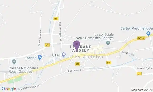 Localisation BNP Paribas Agence de Les Andelys