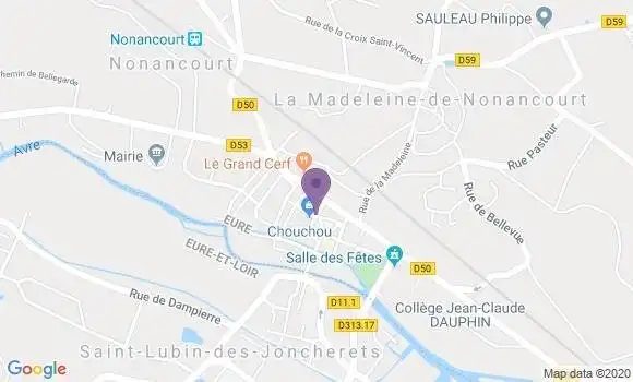 Localisation BNP Paribas Agence de Nonancourt