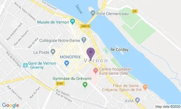 Localisation BNP Paribas Agence de Vernon