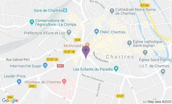 Localisation BNP Paribas Agence de Chartres