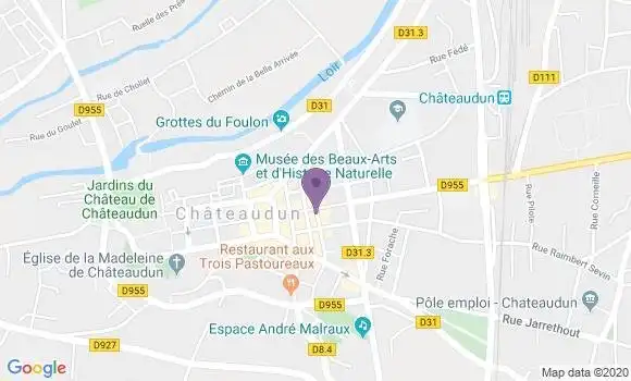 Localisation BNP Paribas Agence de Châteaudun