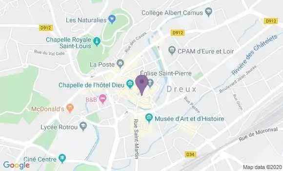 Localisation BNP Paribas Agence de Dreux