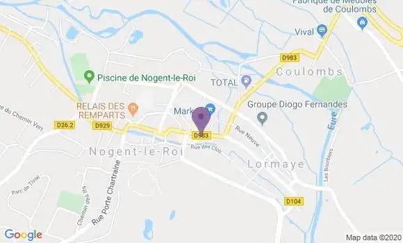 Localisation BNP Paribas Agence de Nogent le Roi